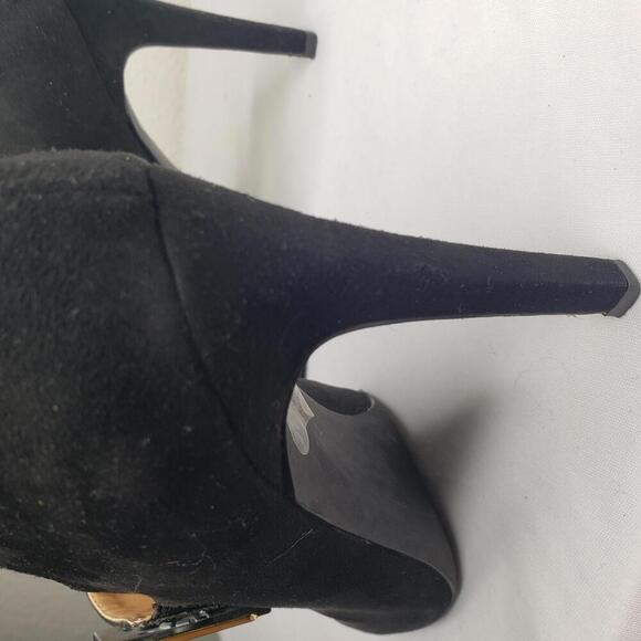 Calvin Klein Women's Sz 7.5 Faux Suede Peep Toe Stiletto Pump - Picture 7 of 9